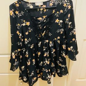 Floral long sleeve dress shirt